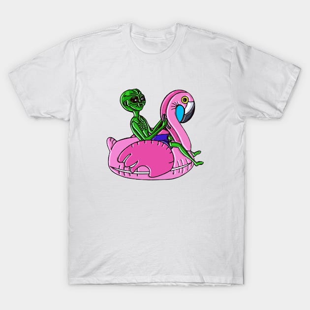 Alien Riding Unicorn T-Shirt by alexwestshop